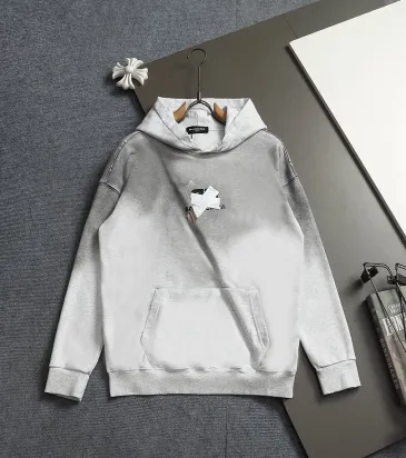 Balenciaga Silver Tape Sticker Vintage Washed Distressed Hoodie Multi‑Tone #B68033