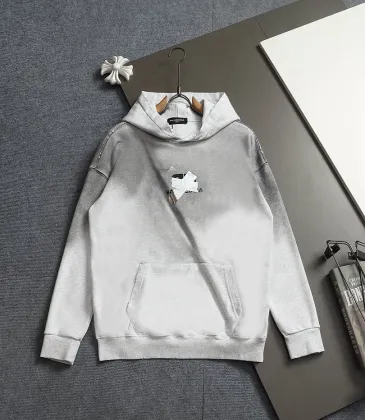 Balenciaga Silver Tape Sticker Vintage Washed Distressed Hoodie Multi‑Tone #B68033
