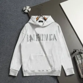 Balenciaga Tape Logo Vintage Washed Distressed Hoodie Gray,White,Black #B68024