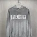 Balenciaga Vintage Faded Hoodie Front Distressed Logo Print Grey Black #B68614