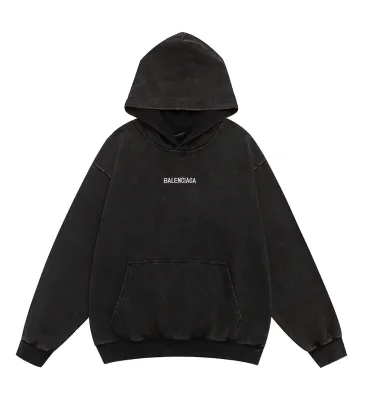 Balenciaga Washed Distressed Logo Pullover Hoodie Sweatshirt, Black #B67631