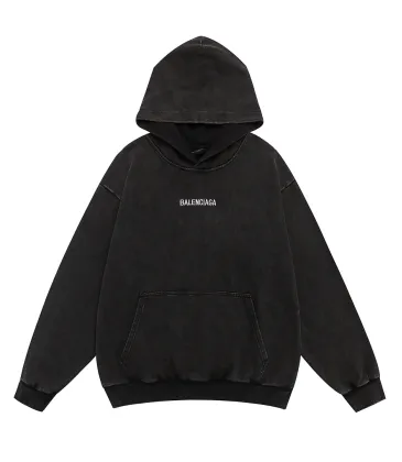 Balenciaga Washed Distressed Logo Pullover Hoodie Sweatshirt, Black #B67631