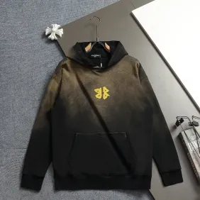 Balenciaga Yellow BB Logo Vintage Washed Distressed Hoodie Multi‑Tone #B68025