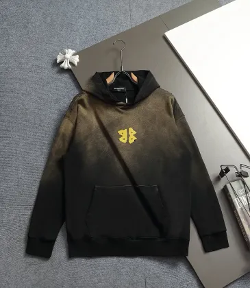 Balenciaga Yellow BB Logo Vintage Washed Distressed Hoodie Multi‑Tone #B68025