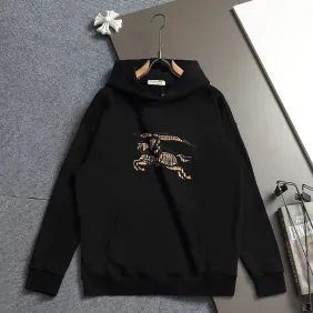 Burberry Equestrian Knight Print Cotton Hoodie White,Gray,Black #B68034