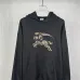Burberry Hoodie Equestrian Knight Check Logo Print Black Grey #B68612