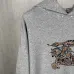 Burberry Hoodie Equestrian Knight Check Logo Print Black Grey #B68612