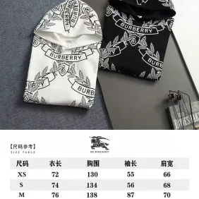 Burberry Oak Leaf Crest Full Print Hoodie, Classic Logo Pullover Sweatshirt #B68995