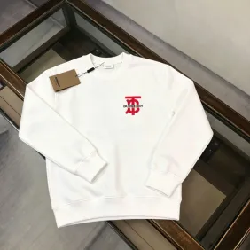 Burberry TB Monogram Logo Crewneck Sweatshirt, Black &amp; White #B69200