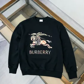 Burberry Vintage Check Knight Logo Crewneck Sweatshirt, Black &amp; White #B69211