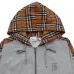 Gray Burberry Hoodie With Checkered Pattern Sleeves And Hood Iconic Fashion Design #A54373