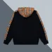 Gray Burberry Hoodie With Checkered Pattern Sleeves And Hood Iconic Fashion Design #A54373