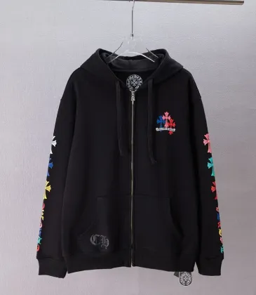 Chrome Hearts Zip Up Hoodie Multicolor Cross Print Black #B68611