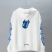 Chrome Hearts x Rolling Stones Zip Up Hoodie White Blue Tongue Logo #B68584