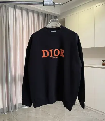 Dior Crew Neck Sweatshirt With Orange Logo Print On Chest, White, Black #B69223