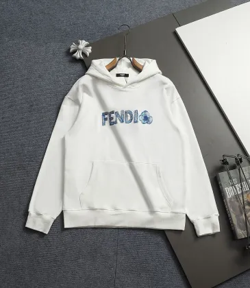 Fendi Men Floral‑Logo Embroidered Pullover Hoodie | Black &amp; White #B67970