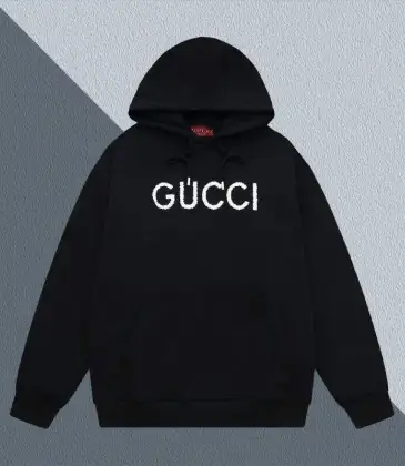 Gucci Black Hoodie With Bold Embroidered Logo And Timeless Hooded Design #A54429 Gucci Black Hoodie With Bold Embroidered Logo And Timeless Hooded Design #A54429