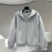 Gucci Full Zip Hoodie, 460gsm Heavyweight Fabric, Heather Grey, Black #B68843