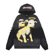 Hellstar The Lamb Graphic Pullover Hoodie Vintage Washed Black #B68577
