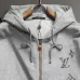 Louis Vuitton 3D Embroidery Zip Up Hoodie, Grey, Black #B68811