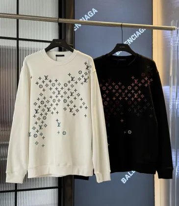 Louis Vuitton Mens Black Crew Neck Sweatshirt with Colorful Monogram Patterns #A54400 Louis Vuitton Mens Black Crew Neck Sweatshirt with Colorful Monogram Patterns #A54400