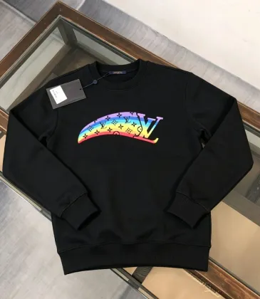 Louis Vuitton Rainbow Monogram Logo Crewneck Sweatshirt, Black, White #B69193