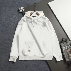 Brand L Sailboat‑Scene Embroidery Pullover Hoodie Men Sweatshirt, White, Navy Blue #B67993 Brand L Sailboat‑Scene Embroidery Pullover Hoodie Men Sweatshirt, White, Navy Blue #B67993