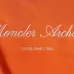 Moncler Classic Script Logo Embroidered Crew Sweatshirt, Orange Cream Black #B68828
