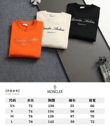 Moncler Classic Script Logo Embroidered Crew Sweatshirt, Orange Cream Black #B68828 Moncler Classic Script Logo Embroidered Crew Sweatshirt, Orange Cream Black #B68828