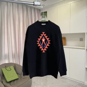 Moncler Ethnic Geometric Logo Crewneck Sweatshirt, Black &amp; White #B69213
