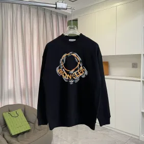 Moncler Sketch Circle Logo Crewneck Sweatshirt, Black &amp; White #B69214
