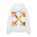 Off - White White Hoodie With Colorful Abstract Arrow Graphic Design #A54449
