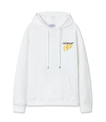 Stylish Off - White White Hoodie with Eye - Catching Yellow Logo Embellishment #A54448