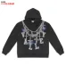Vale Forever Big Chain Rhinestone Cross Hoodie Vintage Washed Streetwear Oversized Hoodie #A67211