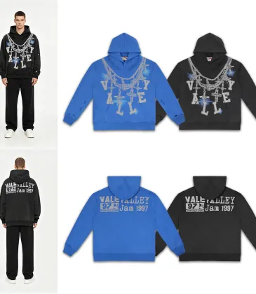 Vale Forever Big Chain Rhinestone Cross Hoodie Vintage Washed Streetwear Oversized Hoodie #A67211