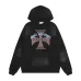 Vale Forever Chopper Cross Print Vintage Washed Hoodie, Black #B68258