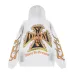 Vale Forever Flame Cross Vintage Washed Zip‑Up Hoodie, Black White #B68259
