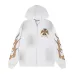 Vale Forever Flame Cross Vintage Washed Zip‑Up Hoodie, Black White #B68259