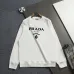 Prada Milano Logo Crew Neck Sweatshirt, White and Black #B68826