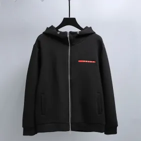Prada Red Label Zip Up Hoodie, Black #B69212