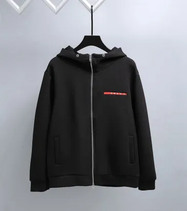 Prada Red Label Zip Up Hoodie, Black #B69212
