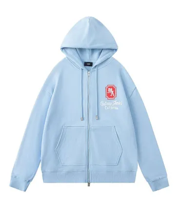Amiri Chateau California Embroidered Zip‑Up Hoodie Jacket, Light Blue&amp;Black #B67641