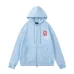 Amiri Chateau California Embroidered Zip‑Up Hoodie Jacket, Light Blue&amp;Black #B67641