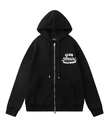 Amiri Club Hollywood Embroidered Zip‑Up Hoodie Jacket, Black #B67640