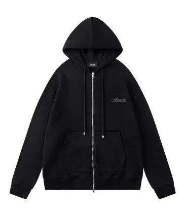 Amiri Colorful Rhinestone Script Zip‑Up Hoodie Jacket, Black #B67646