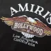 Amiri Hollywood Eagle Blue Flame Sleeve Zip‑Up Hoodie Jacket, Black #B67647