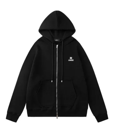 Amiri Minimal Logo Print Zip‑Up Hoodie Jacket, Black #B67645
