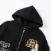 Amiri Multi‑Patch Letter Chenille Embroidery Zip‑Up Hoodie Jacket, Black #B67648