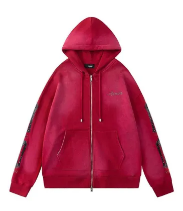 Amiri Rhinestone Logo Zip‑Up Hoodie Jacket, Wine Red&amp;Black #B67642