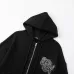 Amiri Rhinestone Script Logo Zip‑Up Hoodie Jacket, Black #B67643